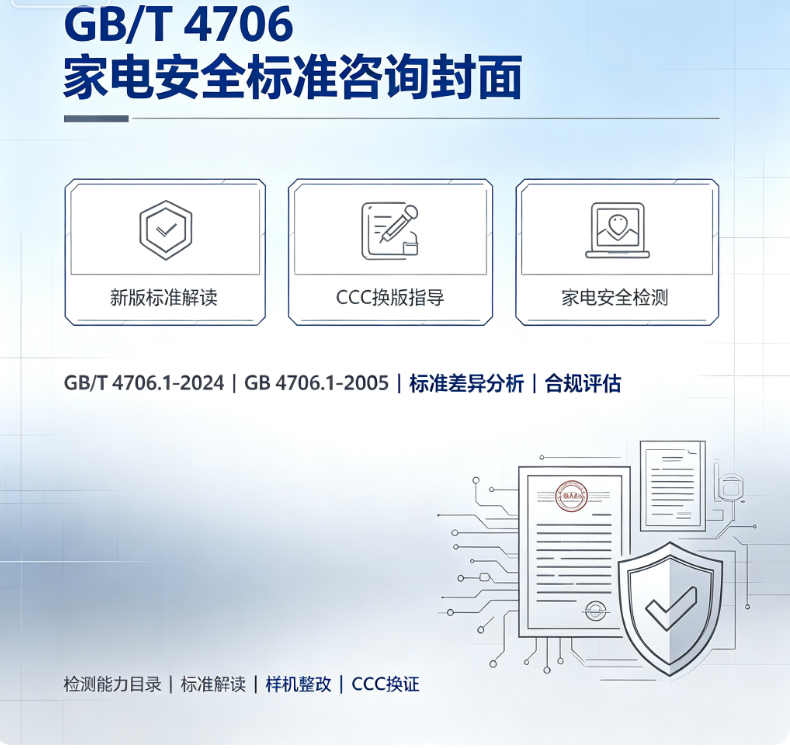 GB/T4706 家电安全新标准咨询｜2024 版 CCC 检测换版指导