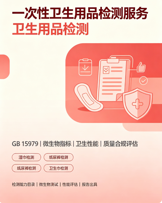 一次性卫生用品全套检测咨询｜湿巾卫生巾纸尿裤 CMA 卫生质检指导