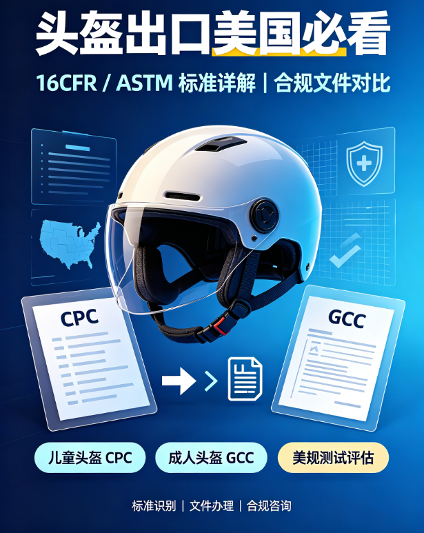 头盔出口美国必看｜CPC vs GCC 区别 + 16CFR/ASTM 标准详解