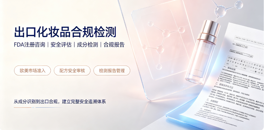 分区域出口化妆品检测套餐（美国 / 欧盟 / 加拿大 / 东盟）一站式合规检测服务