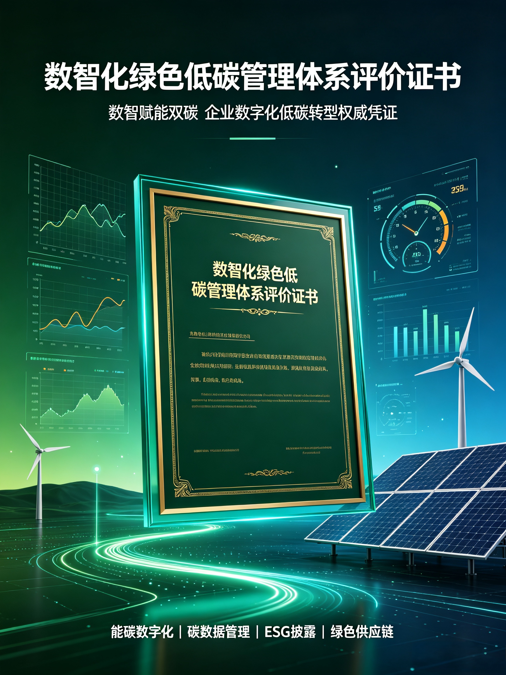 数智化绿色低碳管理体系评价证书｜数智赋能双碳，企业数字化低碳转型权威凭证