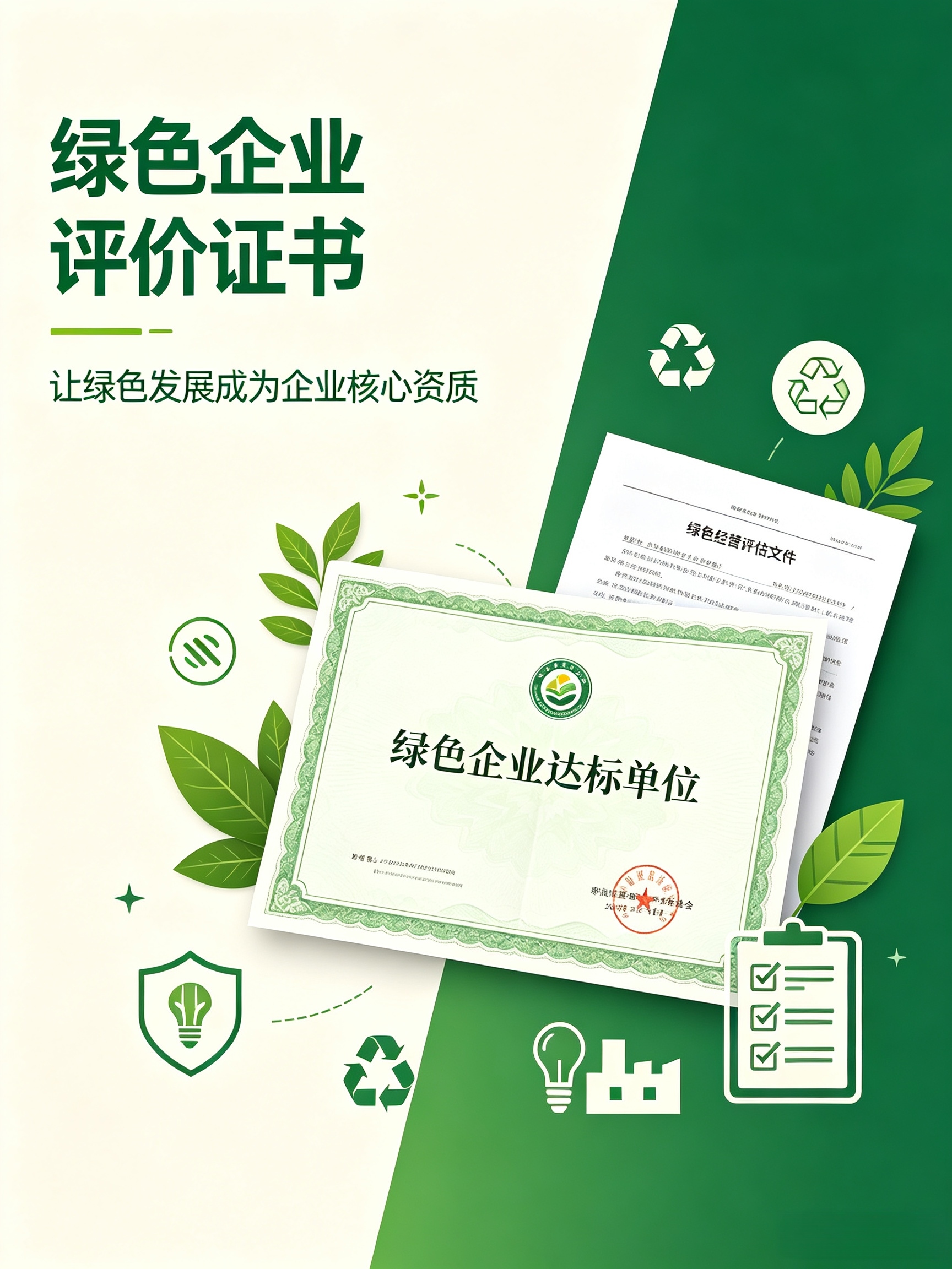 绿色企业评价证书｜企业官方绿色身份认证，双碳合规与市场竞争核心资质