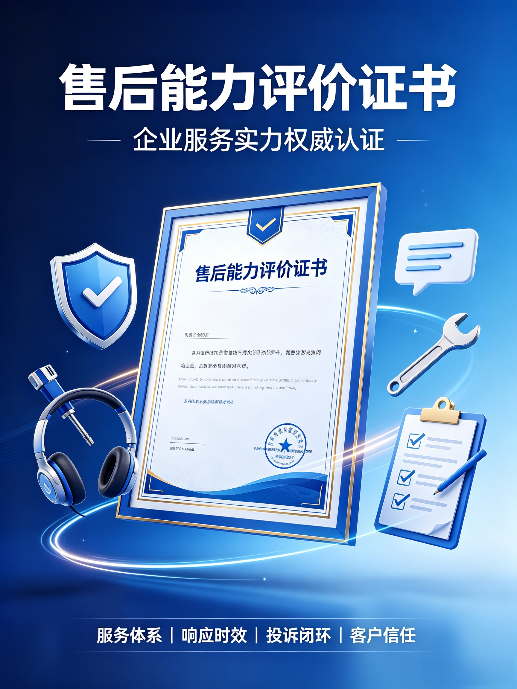 售后能力评价证书｜企业服务实力权威认证，招投标与客户信任加分资质