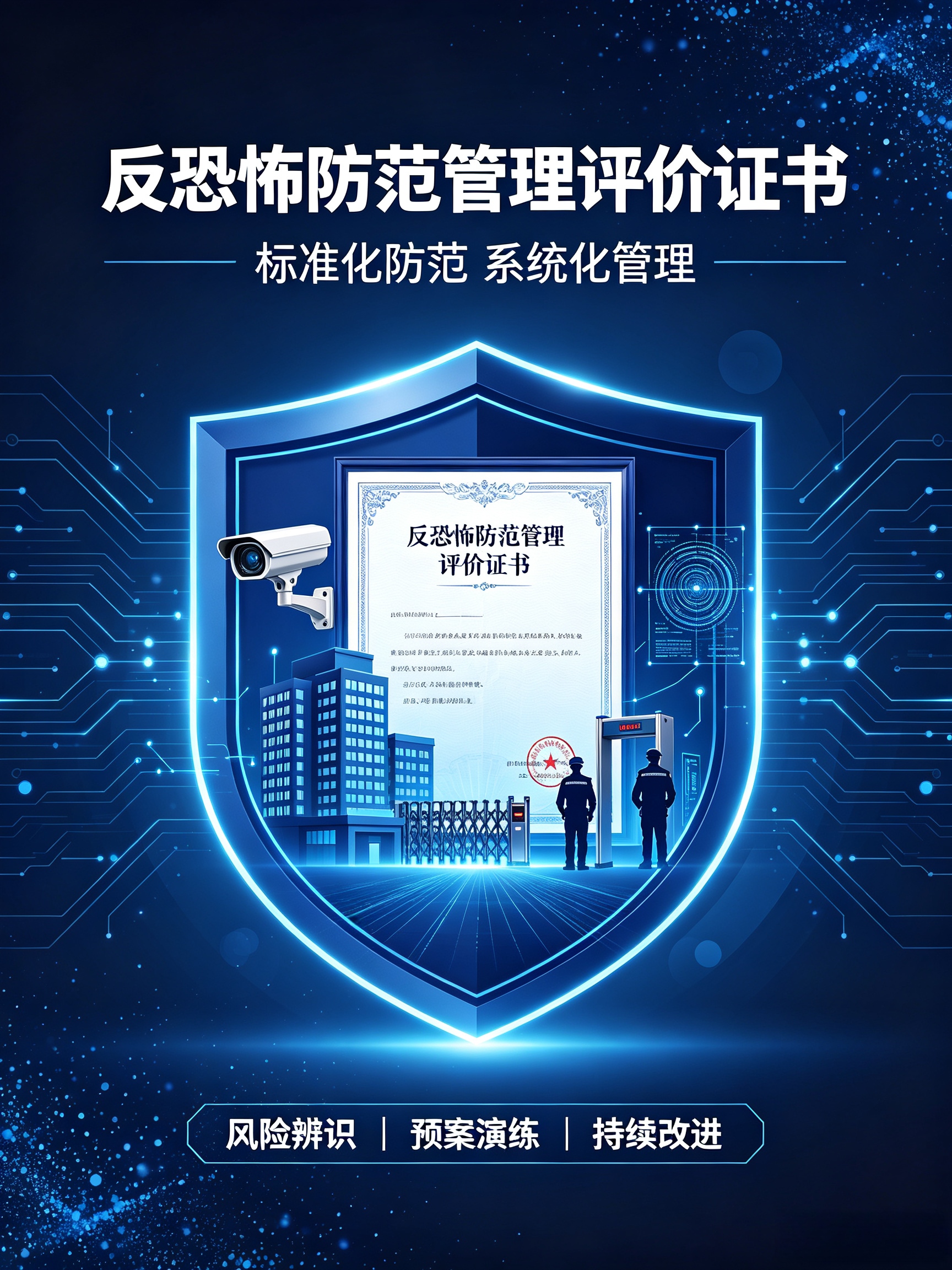反恐怖防范管理评价证书｜企业安防反恐合规资质，重点场所安全管理权威凭证