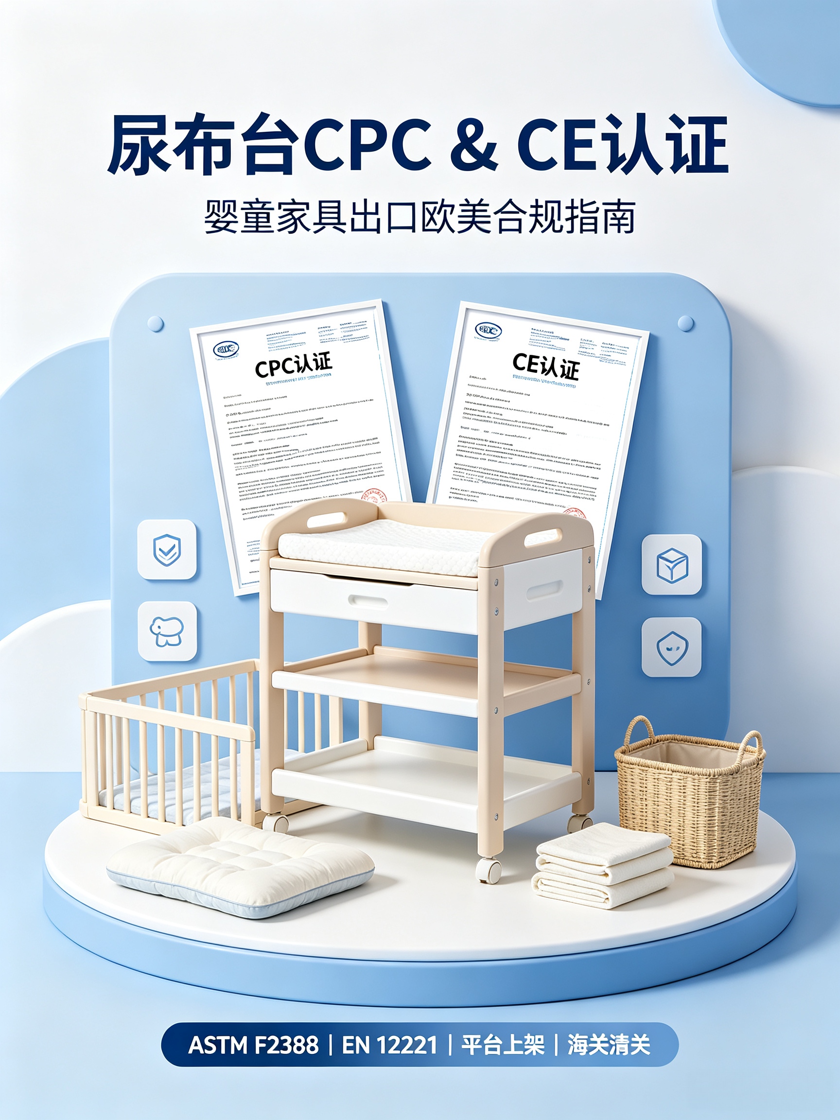 婴儿尿布台｜出口美国CPC认证&欧盟CE认证合规要点，跨