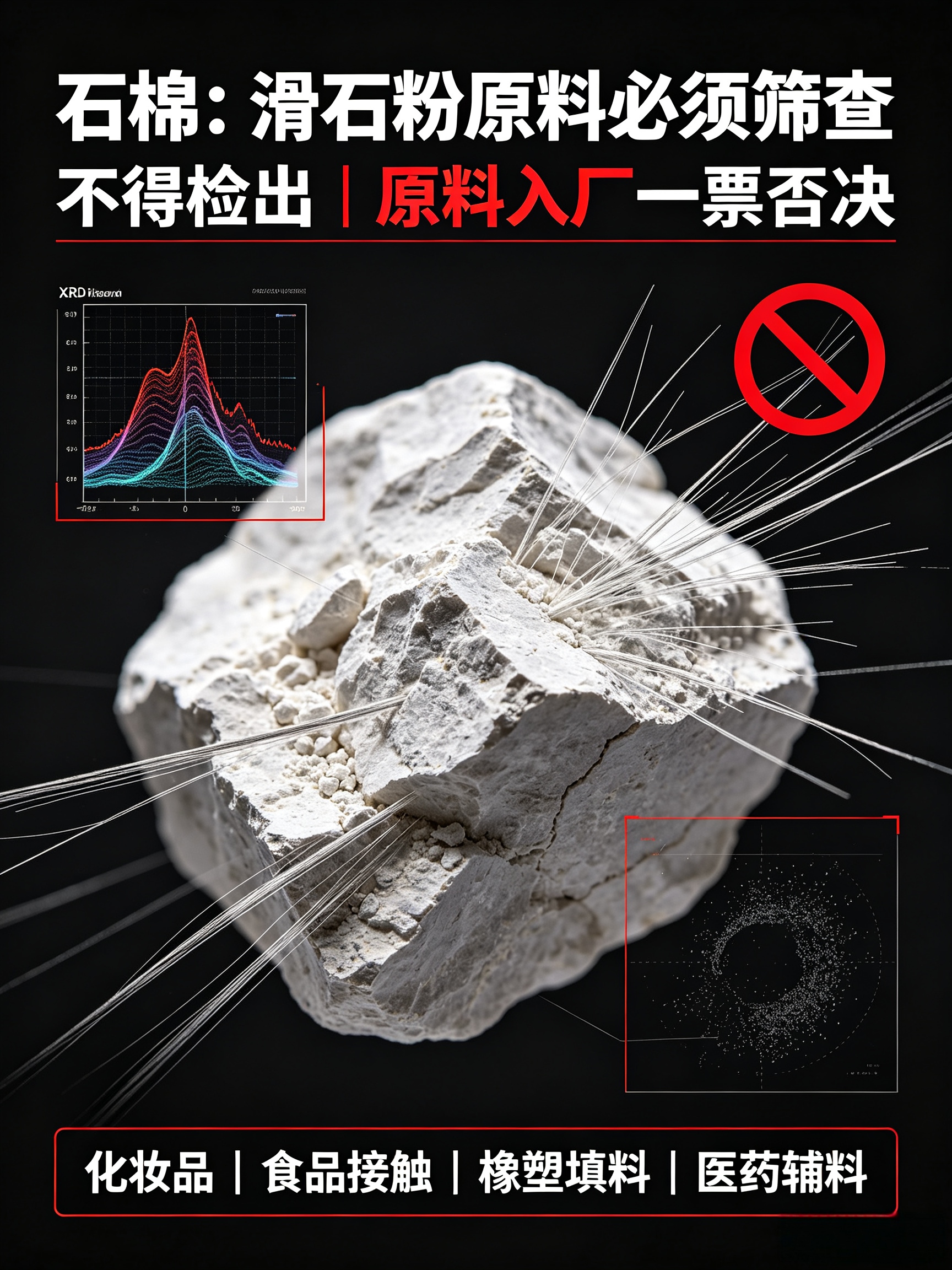石棉｜滑石粉原料必筛查！严禁检出