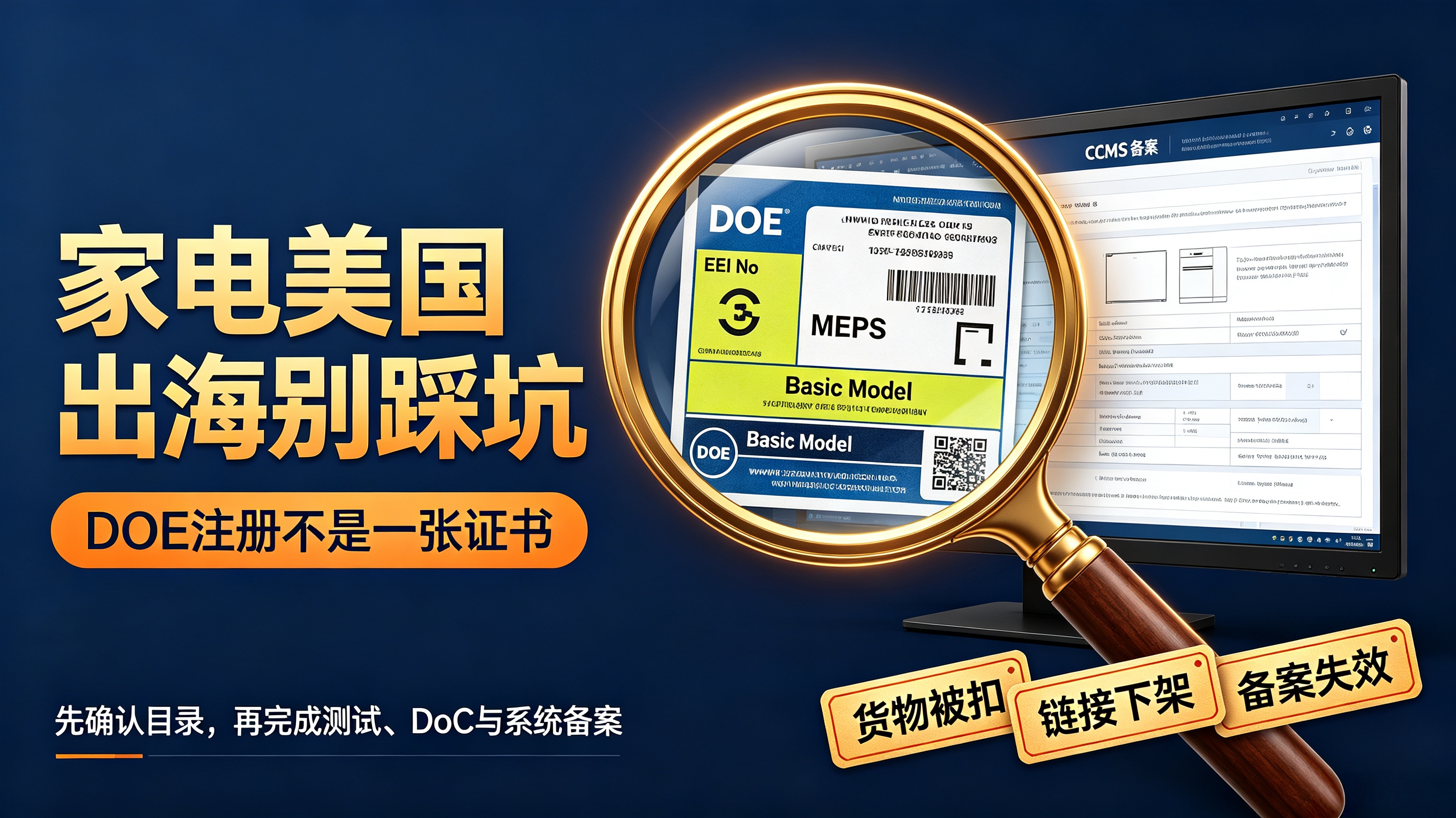 出口美国 DOE 注册合规解析，不是证书是系统备案